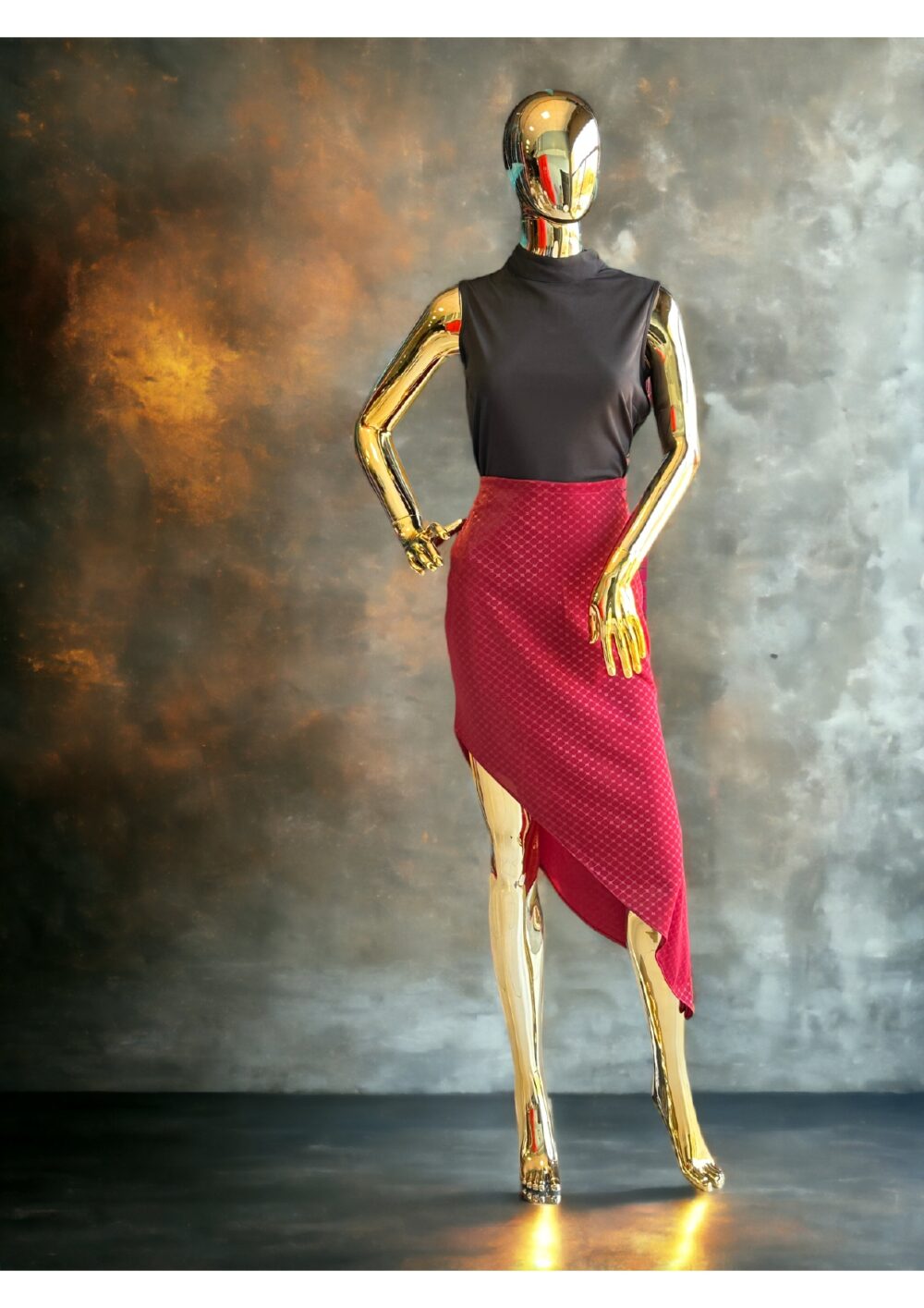Red Asymmetrical Skirt